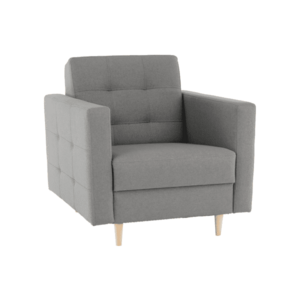 Teljesen kárpitozott fotel, szürke anyag, AMEDIA kép