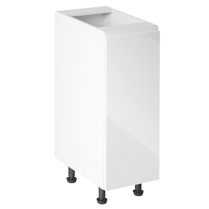 Alsószekrény, fehér/fehér extra magasfényű, jobbos, AURORA D30 kép