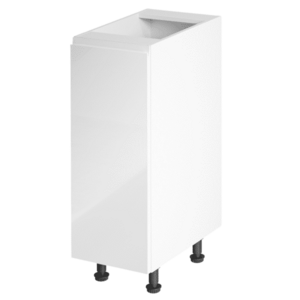 Alsószekrény, fehér/fehér extra magasfényű, balos, AURORA D30 kép