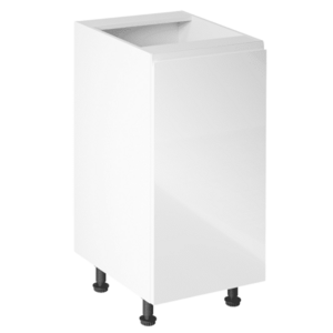 Alsószekrény, fehér/fehér extra magasfényű, jobbos, AURORA D40 kép