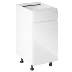 Alsószekrény, fehér/fehér extra magasfényű, jobbos, AURORA D40S1 kép