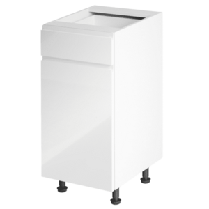 Alsószekrény, fehér/fehér extra magasfényű, balos, AURORA D40S1 kép