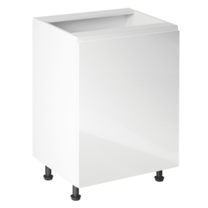 Alsószekrény, fehér/fehér extra magasfényű, jobbos, AURORA D601F kép