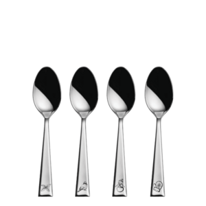 Kávés kanál készlet 4 db lézeres téli képekkel - Alessandria - 110698 kép