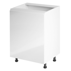 Alsószekrény, fehér/fehér extra magasfényű, balos, AURORA D601F kép