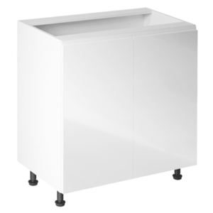 Alsószekrény, fehér/fehér extra magasfényű, AURORA D80 kép