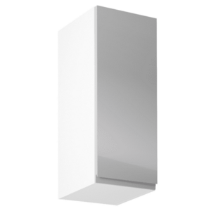 Felsőszekrény, fehér/szürke extra magasfényű, jobbos, AURORA G30 kép