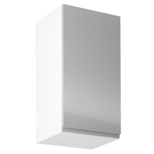 Felsőszekrény, fehér/szürke extra magasfényű, jobbos, AURORA G40 kép