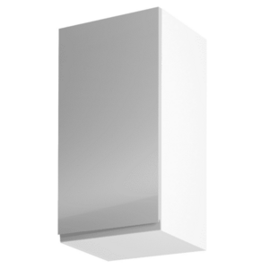 Felsőszekrény, fehér/szürke extra magasfényű, balos, AURORA G40 kép