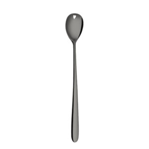 Latte kanál szívecskével PVD szürke - Love Cutlery - 116624 kép
