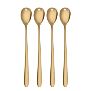 Szívecskés lattés kanalak arany 4 db-os készlet – Love Cutlery - 116626 kép