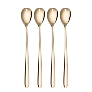 Szívecskés lattés kanalak champagne 4 db-os készlet – Love Cutlery – champagne - 116628 kép