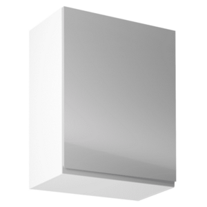 Felsőszekrény, fehér/szürke extra magasfényű, jobbos, AURORA G601F kép