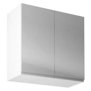 Felsőszekrény, fehér/szürke extra magasfényű, AURORA G80 kép