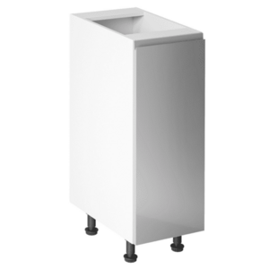 Alsószekrény, fehér/szürke extra magasfényű, jobbos, AURORA D30 kép