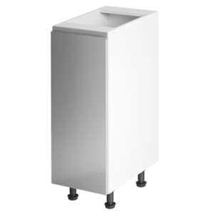 Alsószekrény, fehér/szürke extra magasfényű, balos, AURORA D30 kép