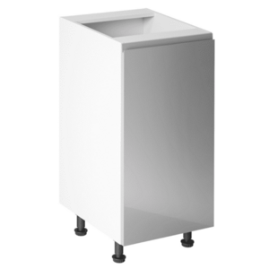 Alsószekrény, fehér/szürke extra magasfényű, jobbos, AURORA D40 kép