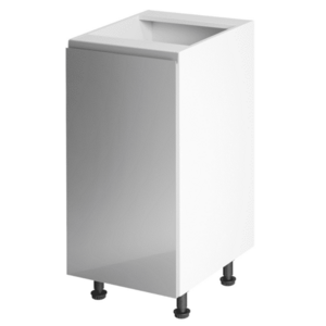 Alsószekrény, fehér/szürke extra magasfényű, balos, AURORA D40 kép