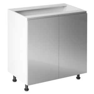 Alsószekrény, fehér/szürke extra magasfényű, AURORA D80 kép