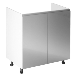 Mosogatószekrény, fehér/szürke extra magasfényű, AURORA D80Z kép