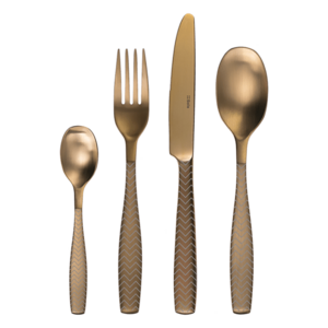 Evőeszköz készlet 24db - Gaya All Satin arany - Chevron - 128499 kép
