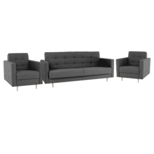 Kárpitozott készlet 3+1+1, anyag sötétszürke, AMEDIA kép