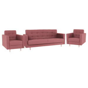 Kárpitozott készlet 3+1+1, anyag régi rozsaszín, AMEDIA kép