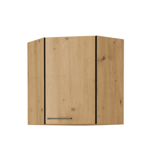 Felső szekrény, matt fekete/artisan tölgy, MONRO 60/60 GN-72 1F kép