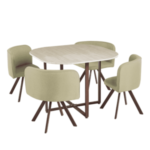 Étkező szett 1+4, világosbarna/természetes, BEVIS NEW kép