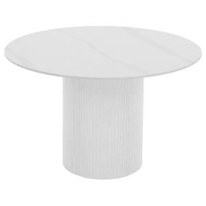 Étkezőasztal, fehér márvány/MDF, átmérő 120 cm, MAHIR TYP 1 kép