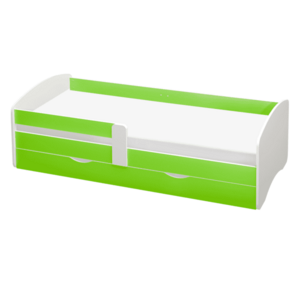 Ágy ráccsal és tárhellyel 80x160, fehér/zöld, COCOLINO kép