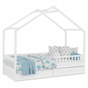 Montessori ágy, 90x200, fehér, tömör, BIANKA kép