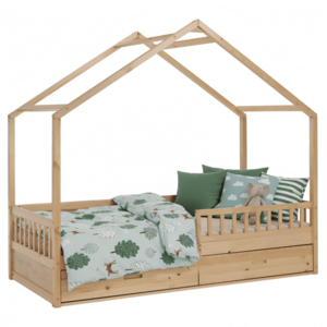 Montessori ágy, 90x200, természetes, tömör, BIANKA kép