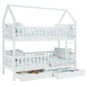 Montessori emeletes ágy, fehér, VENITA TYP 2 kép