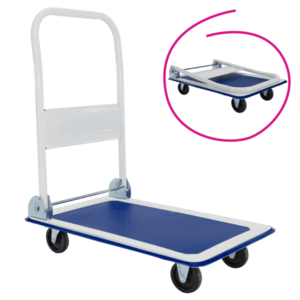 Összecsukható kocsi, teherbírás 150 kg, fehér/kék, VLADY kép