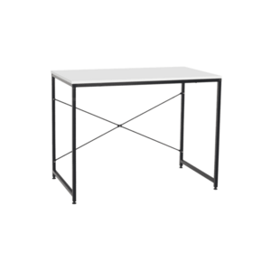 Íróasztal, fehér/fekete, 90x60 cm, MELLORA kép