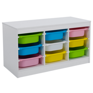 Rendszerező tárolódobozokkal, fehér/színes, TRIMAL kép