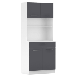 Négyajtós szekrény, fehér/grafit, DOMIS NEW kép