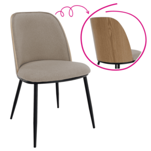 Étkezőszék, bézses barna/natúr fa/fekete, VUDIA kép