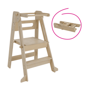 Montessori összecsukható tanulótorony, természetes, URIAN kép