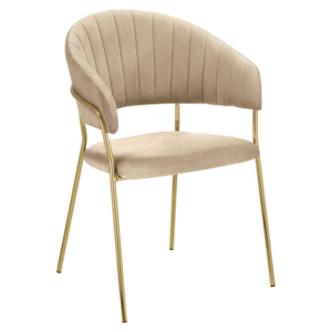 Design étkezőszék, bézs Velvet szövet/gold króm arany, DASMIN NEW TYP 1 kép