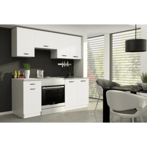 Konyhabútor 1, 8 m, matt fehér/fehér, APART NEW kép