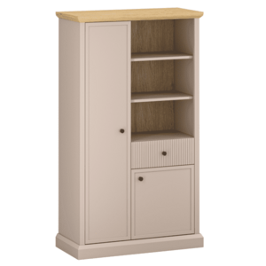 Alacsony polcos szekrény, szürkésbarna Taupe/kő tölgy, IDOL 2D1S kép