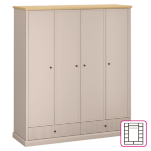 Szekrény, szürkésbarna Taupe/kő tölgy, IDOL 4D2S kép