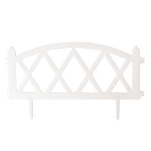 Pázsitszegély/kerti kerítés, 4 db-os szett, fehér műanyag, GAFUR kép