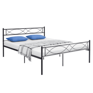 Fém ágy ráccsal, 160x200, fekete, STELVIA kép