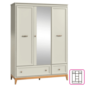 Szekrény, kasmír krém/tölgy, VENDY W-15 kép