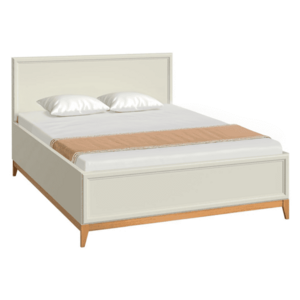 Ágy ráccsal, kasmír krém/tölgy, 160x200, VENDY W-16 kép