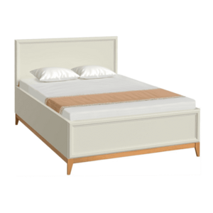 Ágy ráccsal, kasmír krém/tölgy, 140x200, VENDY W-17 kép
