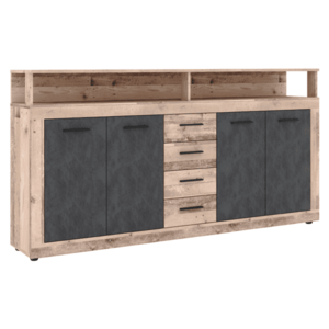 Kombinált komód, old wood light/matera, LUNYSA kép